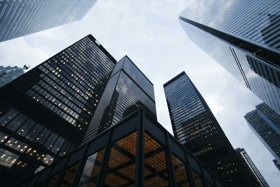 Modern commercial district skyline
